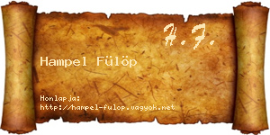 Hampel Fülöp névjegykártya